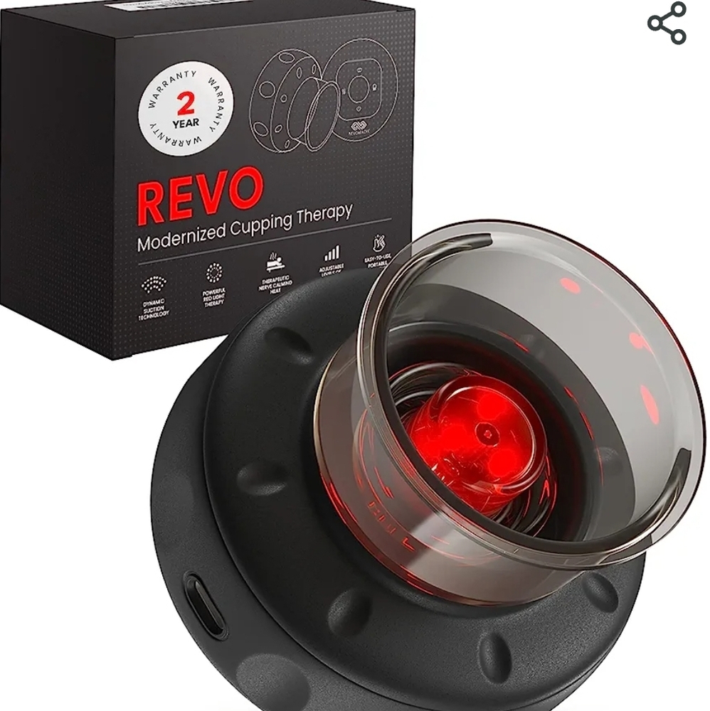 REVO the Original 4-in-1 Smart Cupping Therapy Massager with Red Light Therapy f